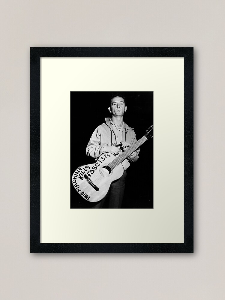 Alternate view of woody guthrie - this machine kills fascists Framed Art Print