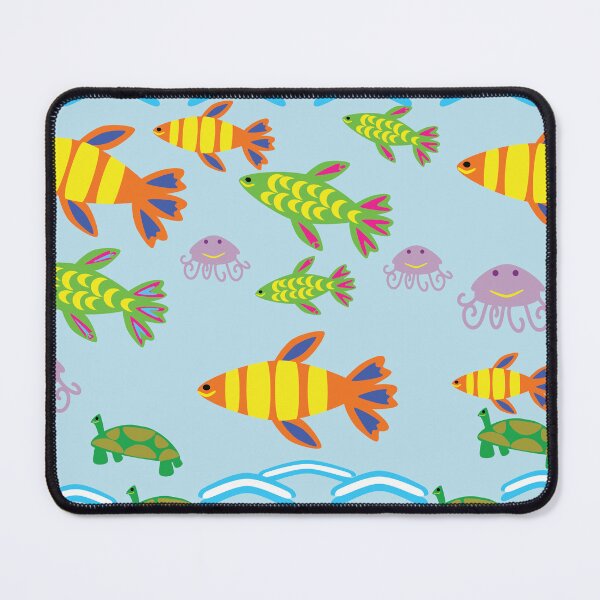 Item preview, Colorful Ocean Wildlife Seamless Pattern with Fish, Turtles and Jellyfish designed and sold by Ei-Ei.