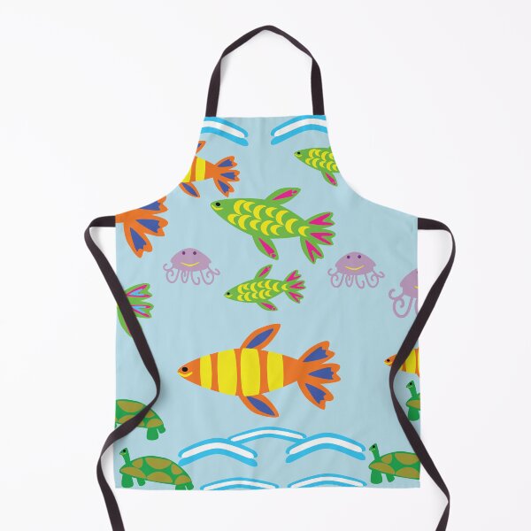 Item preview, Colorful Ocean Wildlife Seamless Pattern with Fish, Turtles and Jellyfish designed and sold by Ei-Ei.