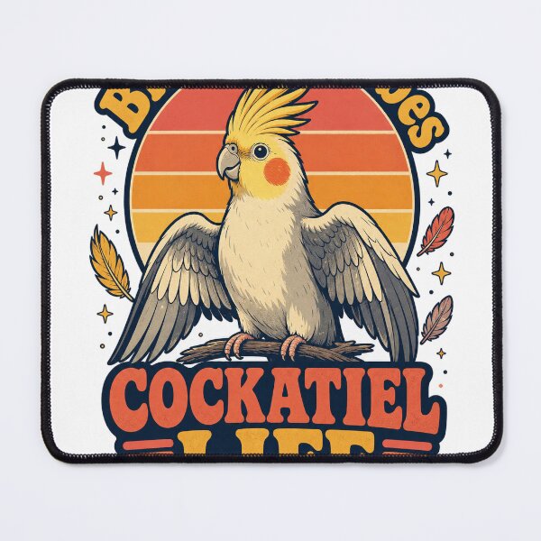 Item preview, Cockatiel Retro Sunset Bird Mom Identity designed and sold by VisualArtsOasis.