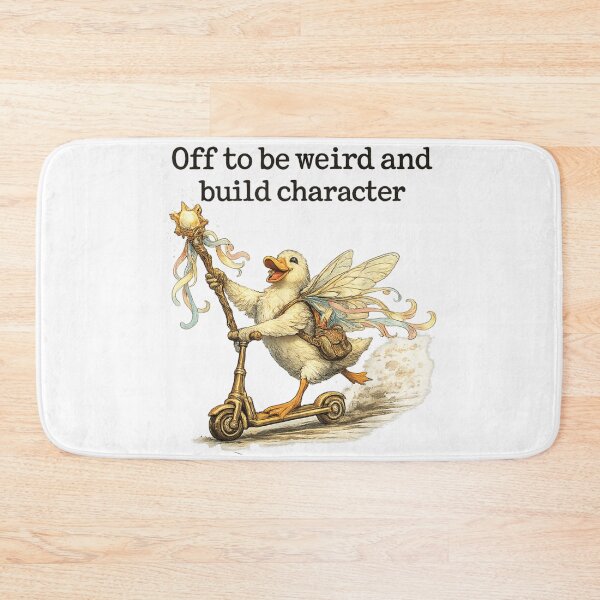 Item preview, Cute Whimsical Fairy Duck Riding Scooter Off To Be Weird Illustration Art designed and sold by LizzyKeiko.