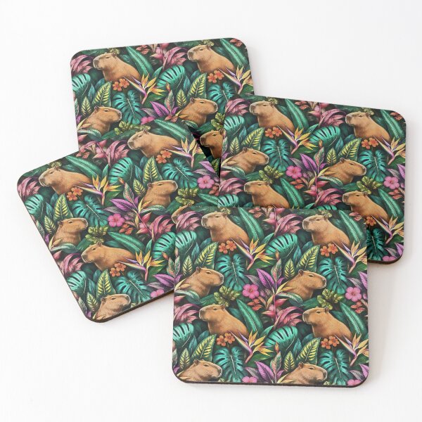 Item preview, Capybara Jungle Dreams Seamless Surface Pattern designed and sold by taiche.
