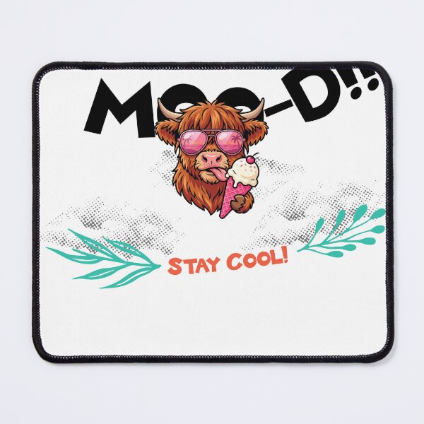 Item preview, MOO-D Highland Cow Stay Cool — funny Highland cow with sunglasses & ice cream designed and sold by BoosterShop.