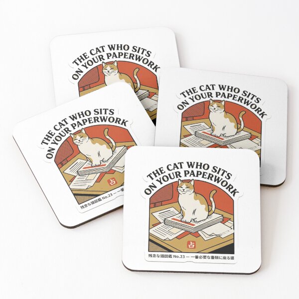 Item preview, The Cat Who Sits on Your Paperwork — Funny WFH Cat Tee designed and sold by nurusubetei.