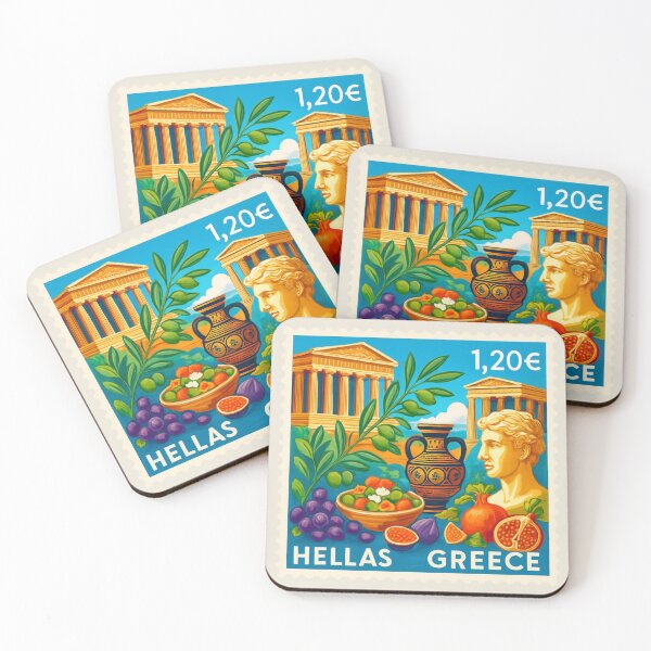Item preview, Hellas Greece Vintage Postage Stamp – Mediterranean Culture, Ancient Greek Art & Travel Design designed and sold by Timeless Decor.