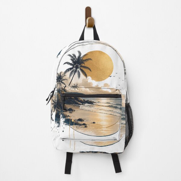 Item preview, Golden Sunset Tropical Beach Geometric Landscape designed and sold by jcsstore.