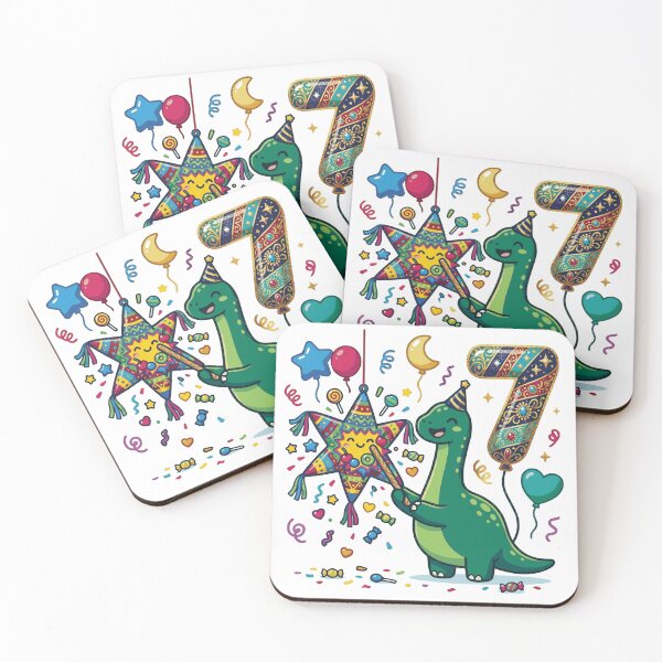 Item preview, Seven Saurus green long neck 7th dino birthday designed and sold by Tronstell.