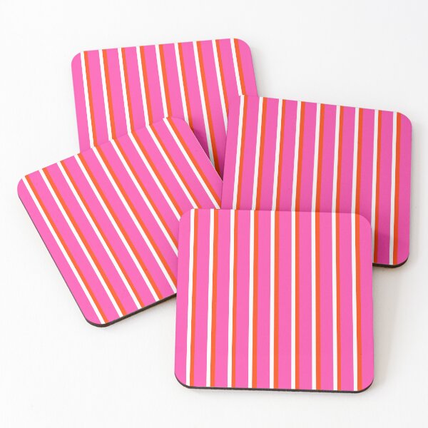 Item preview, Hot Pink with Orange and White Stripes Pattern designed and sold by OneThreeSix.