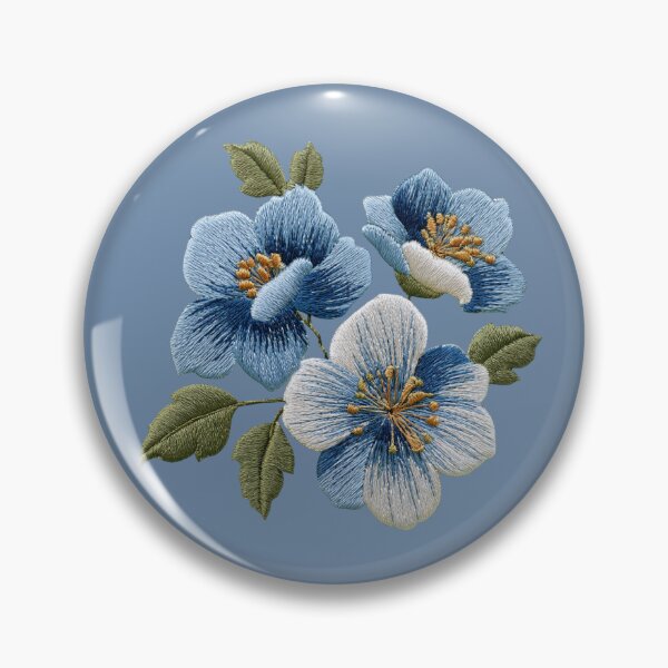 Item preview, Blue Wildflower Embroidery designed and sold by MegaNovaArt.