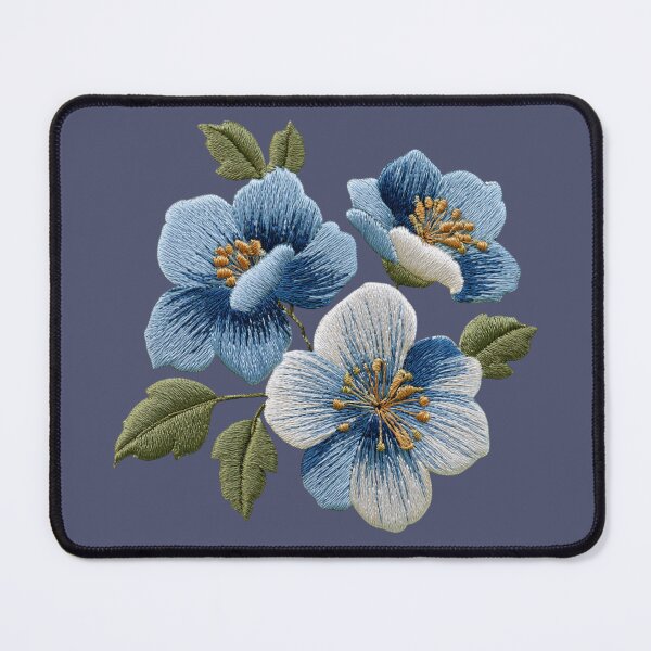 Item preview, Blue Wildflower Embroidery designed and sold by MegaNovaArt.