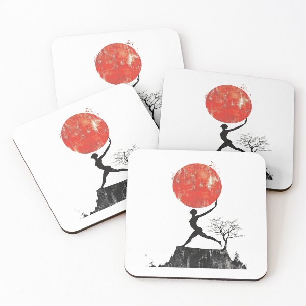 Item preview, Artistic Japanese Nature Silhouette With Red Color Sun Design designed and sold by Taans-Creation.