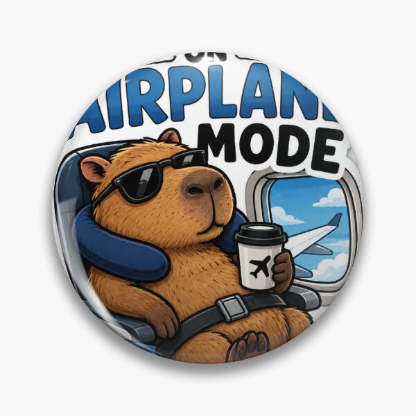 Item preview, Mentally On Airplane Mode Capybara designed and sold by BadIdeaFactory.