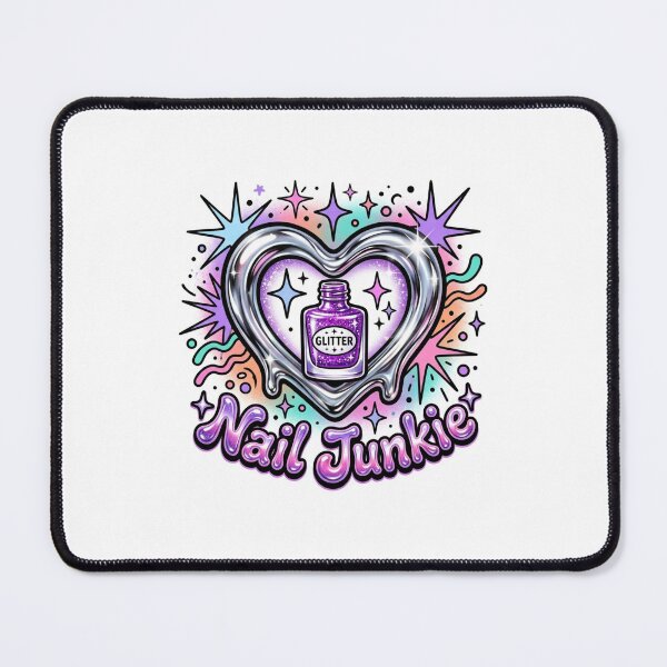 Item preview, Y2K Retro Chrome Heart Nail Junkie Sticker designed and sold by DuckOddity.
