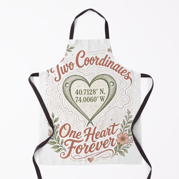 Item preview, Anniversary Map Coordinates Heart Couple Keepsake designed and sold by VisualArtsOasis.