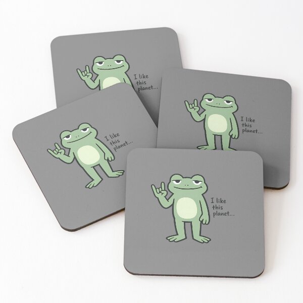 Item preview, I Like This Planet Frog Funny Shirt Cottagecore Humor Gift Relatable Frog Tee Goblincore Lover Rock Sign Frog Shirt designed and sold by Moss & Mellow.