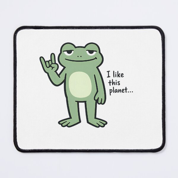 Item preview, I Like This Planet Frog Funny Shirt Cottagecore Humor Gift Relatable Frog Tee Goblincore Lover Rock Sign Frog Shirt designed and sold by Moss & Mellow.