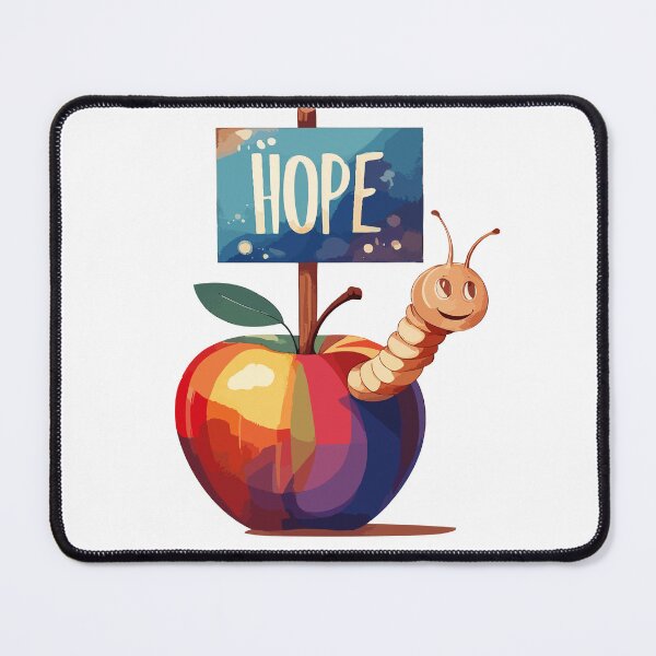 Item preview, HOPEFUL BITE – Cute Apple & Worm designed and sold by zoliartdesign.