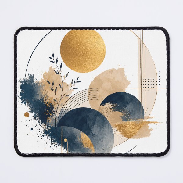 Item preview, Golden Harmony Abstract Geometric Composition designed and sold by jcsstore.