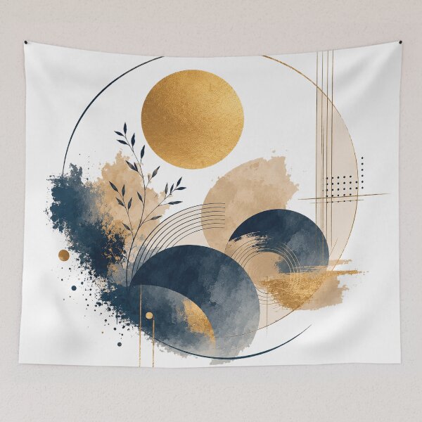 Item preview, Golden Harmony Abstract Geometric Composition designed and sold by jcsstore.