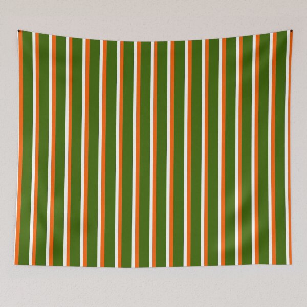 Item preview, Green with Orange and White Stripes Pattern designed and sold by OneThreeSix.