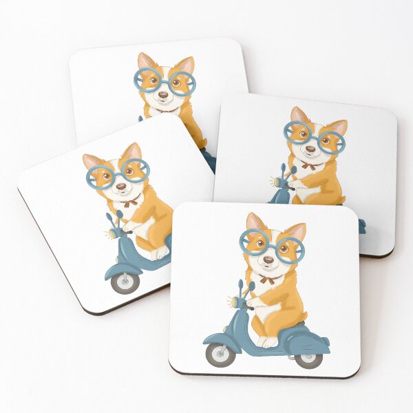 Item preview, Retro Scooter Corgi – Vintage Road Trip Dog Lover Design designed and sold by Iqrapixels.