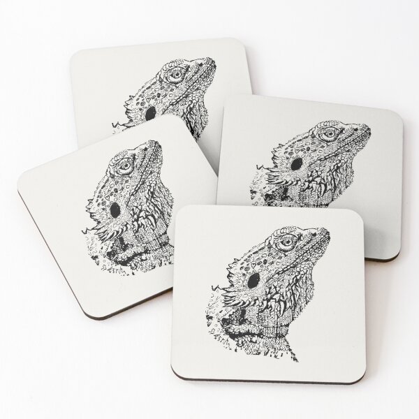 Item preview, Bearded Lizard - (#F0EEE9) designed and sold by The Stippler Process.