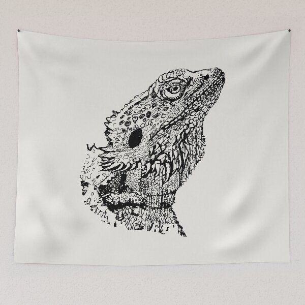 Item preview, Bearded Lizard - (#F0EEE9) designed and sold by The Stippler Process.