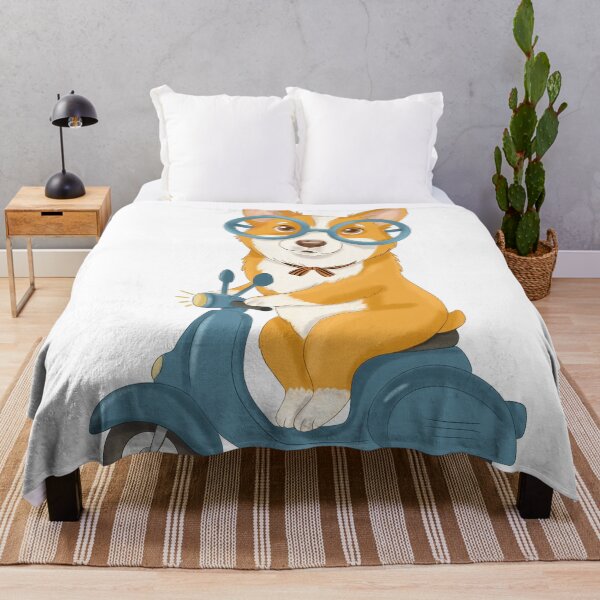Item preview, Retro Scooter Corgi – Vintage Road Trip Dog Lover Design designed and sold by Iqrapixels.