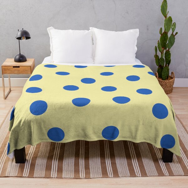 Item preview, Vintage Polka Dots Blue on Soft Yellow designed and sold by Designs by Sara Felton.