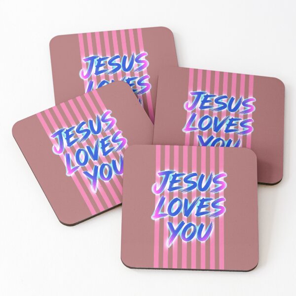Item preview, Jesus Loves You Pink Stripe Glowing Christian Design designed and sold by Syrupulse.