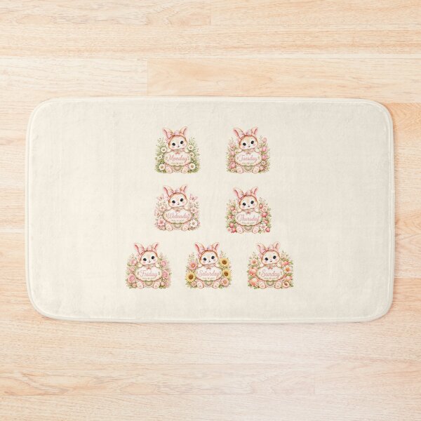 Item preview, Coquette Bunny Days of the Week Clipart | Cute Kawaii Rabbit Weekday Collection | Pastel Cottagecore Calendar Art designed and sold by looplandger.