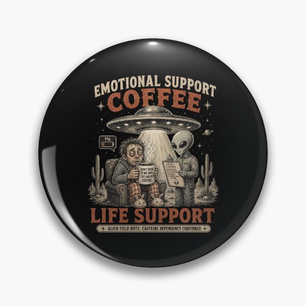 Item preview, Emotional Support Coffee - Funny Alien Caffeine Lover Design designed and sold by BlackSector77.