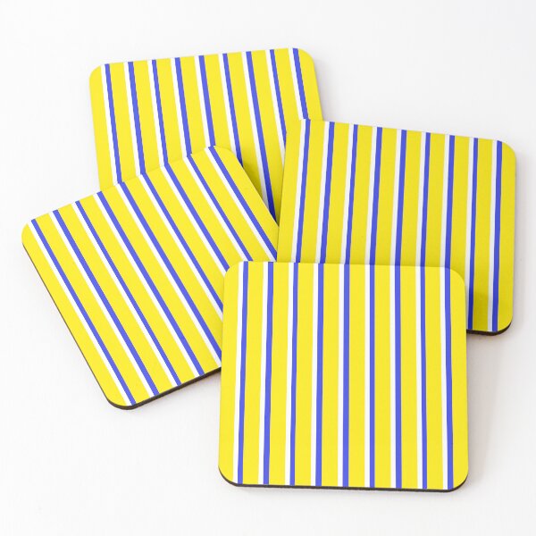 Item preview, Yellow with Blue and White Stripes Pattern designed and sold by OneThreeSix.