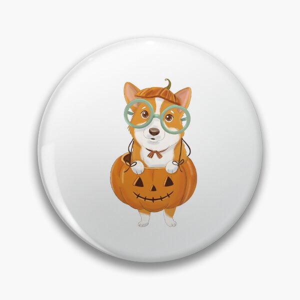 Item preview, Halloween Corgi in Pumpkin Patch – Retro Vintage Autumn Dog designed and sold by Iqrapixels.