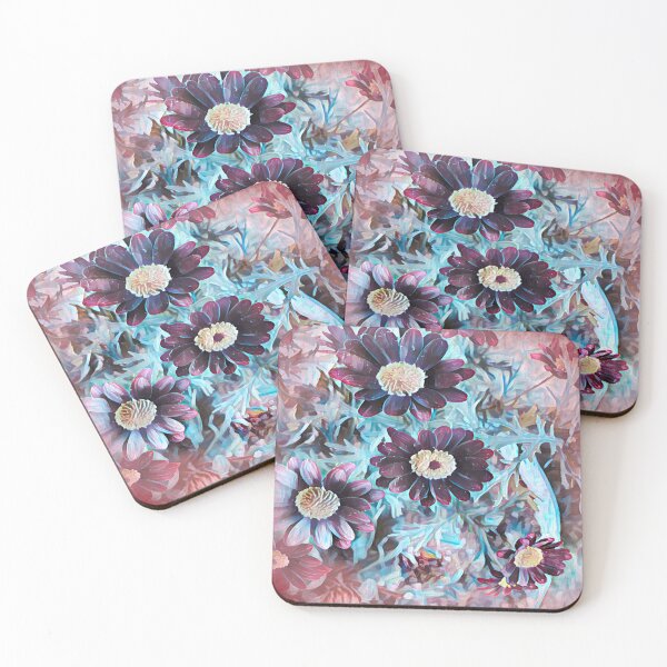 Item preview, Ethereal Midnight Garden Purple and Teal Floral Art designed and sold by BalkanBloom.
