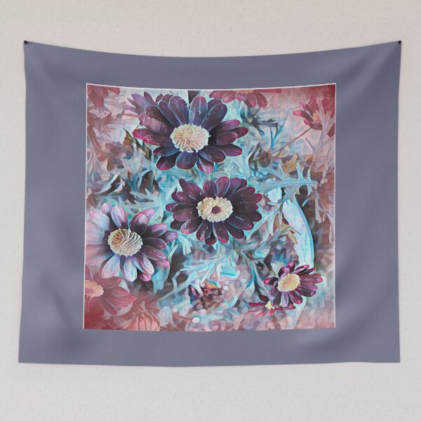 Item preview, Ethereal Midnight Garden Purple and Teal Floral Art designed and sold by BalkanBloom.