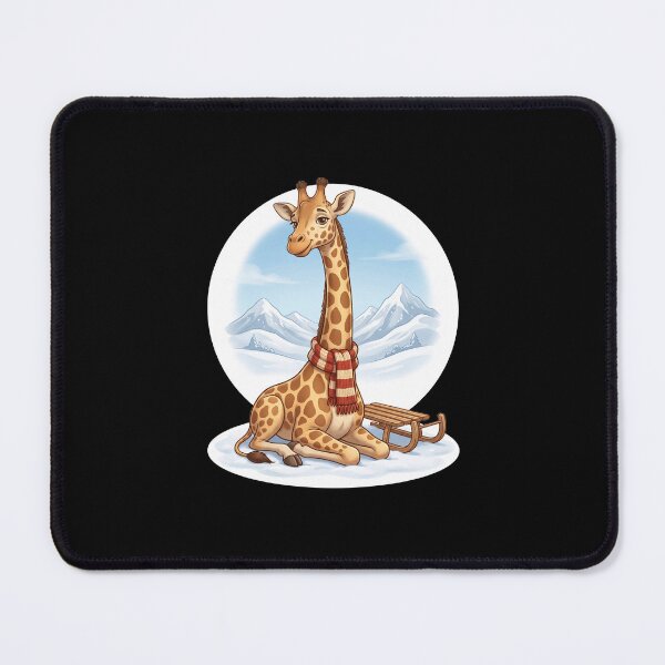 Item preview, Baby Giraffe With Winter Sled designed and sold by Timowo Studio | Fine Line Wildlife Art & Modern Nature Graphics.