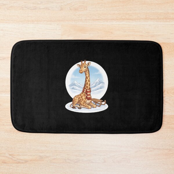 Item preview, Baby Giraffe With Winter Sled designed and sold by Timowo Studio | Fine Line Wildlife Art & Modern Nature Graphics.
