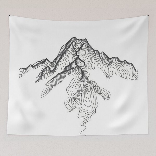 Item preview, Minimalist Topographic Mountain Line Art designed and sold by Evergreen Horizon Works.