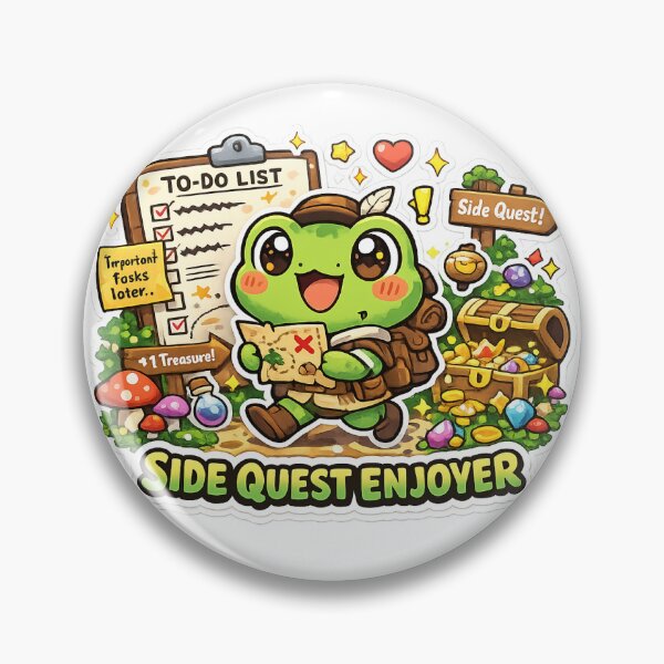 Item preview, Side Quest Enjoyer Frog Adventure Sticker designed and sold by Cozy404Lab.