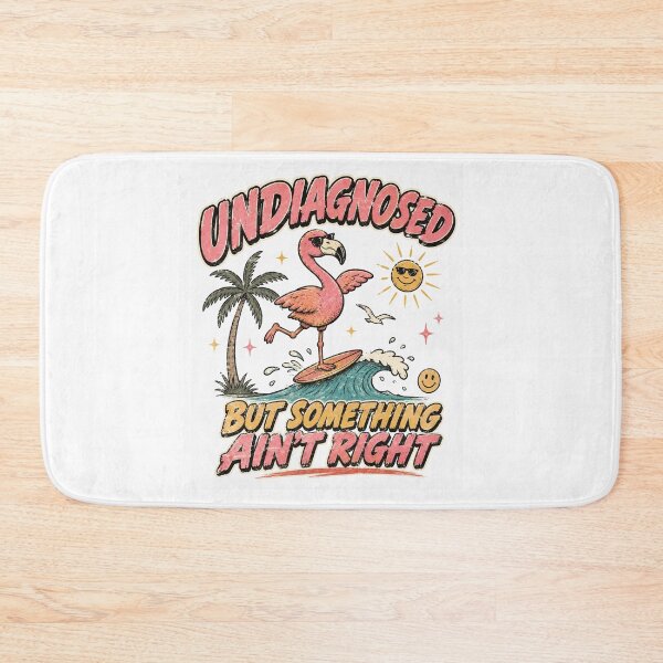 Item preview, Undiagnosed But Something Ain't Right Surfing Flamingo Retro Summer designed and sold by Region.