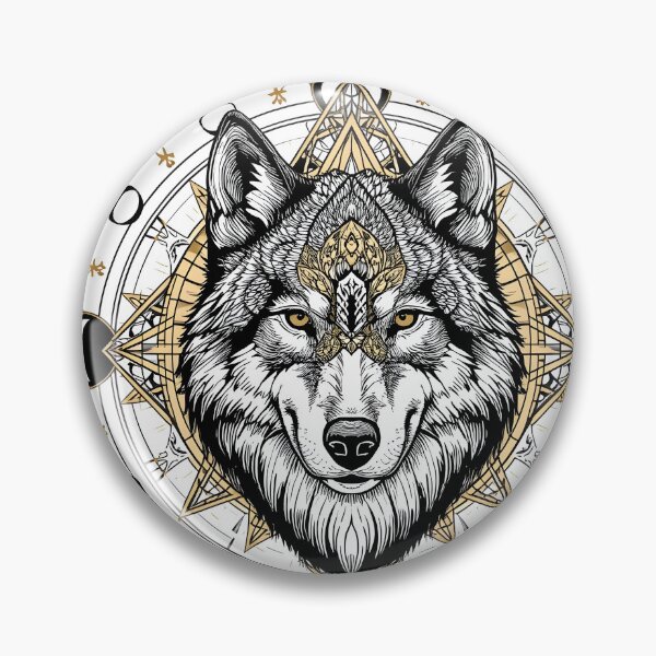 Item preview, Mystical Wolf Sacred Geometry — Moon Phase Spiritual Art designed and sold by Luna-Flow.