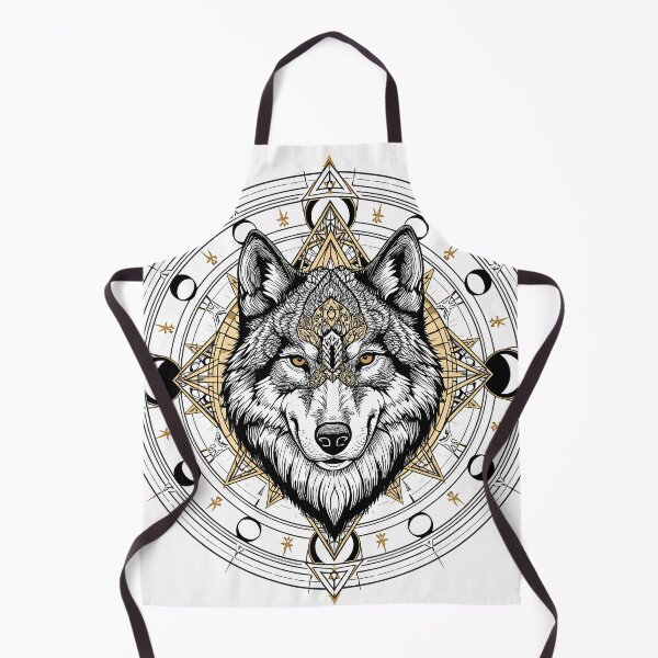 Item preview, Mystical Wolf Sacred Geometry — Moon Phase Spiritual Art designed and sold by Luna-Flow.