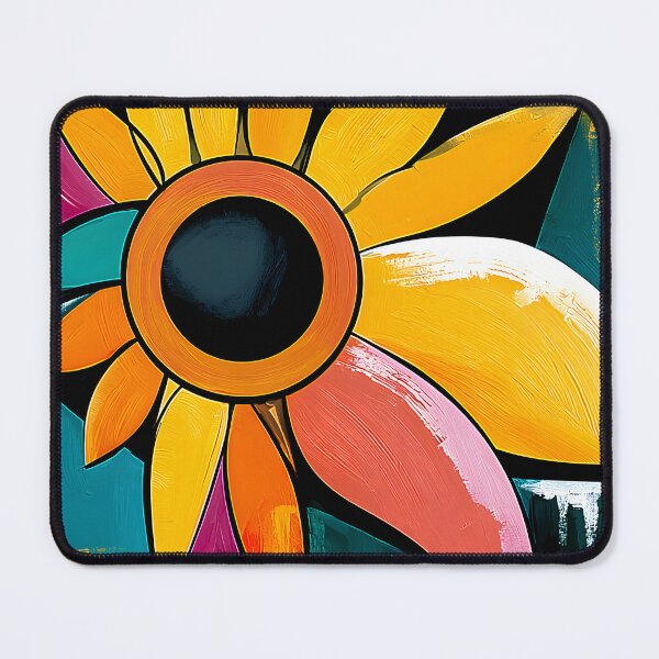 Item preview, Sunflower in a Swirl of Radiance - Bold Colors Dynamic Forms and Vibrant Floral Energy designed and sold by OlfactoART Studio.