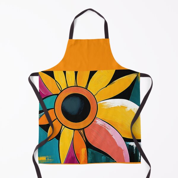 Item preview, Sunflower in a Swirl of Radiance - Bold Colors Dynamic Forms and Vibrant Floral Energy designed and sold by OlfactoART Studio.