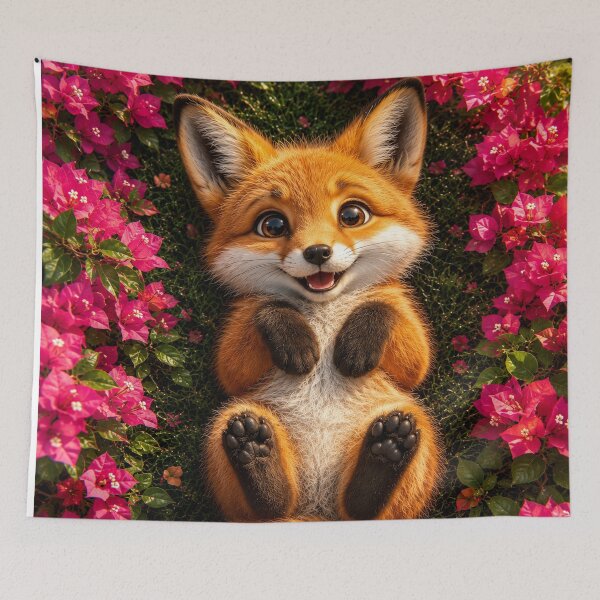 Item preview, Cute Fox in Bougainvillea Garden designed and sold by Rohan132.