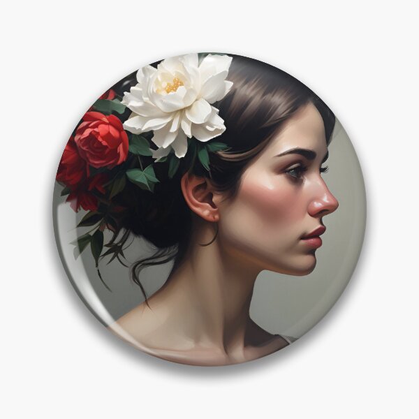 Item preview, Woman with flowers wall art print designed and sold by MK26Designs.