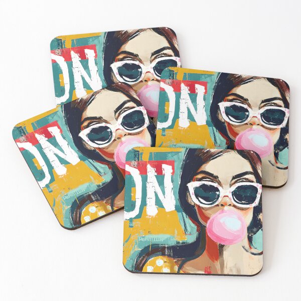 Item preview, London Pop Art Attitude - Bubblegum Fashion Portrait with Union Jack Style and Urban Energy designed and sold by OlfactoART Studio.