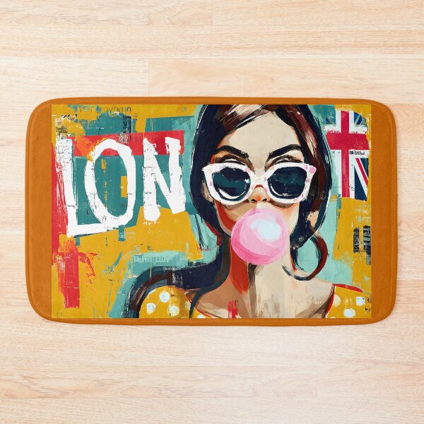 Item preview, London Pop Art Attitude - Bubblegum Fashion Portrait with Union Jack Style and Urban Energy designed and sold by OlfactoART Studio.