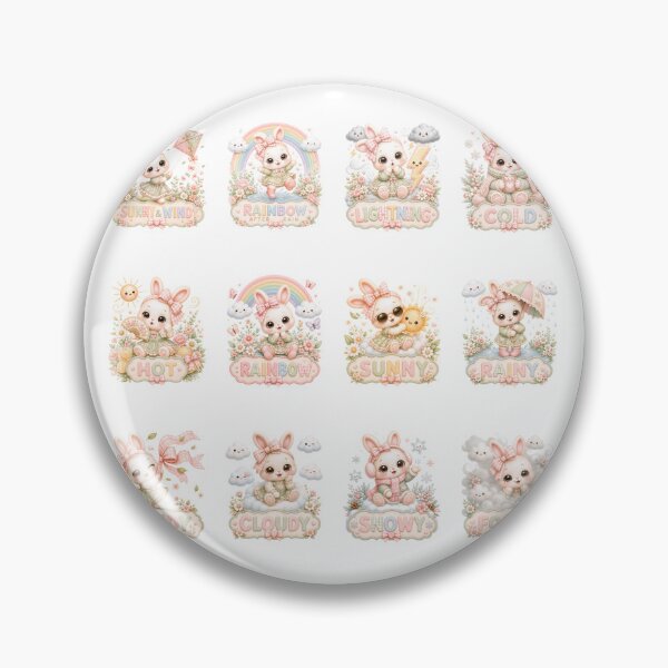 Item preview, Coquette Bunny Weather Clipart Collection | Cute Kawaii Rabbit Weather Icons | Pastel Classroom Calendar Weather Cards designed and sold by looplandger.